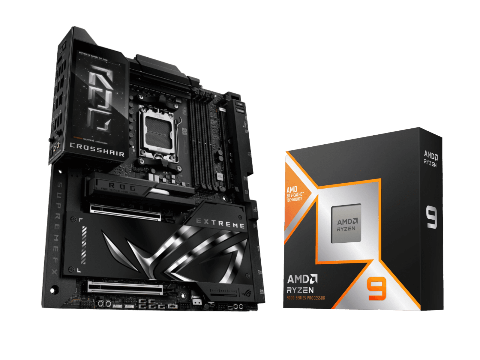 ASUS ROG CROSSHAIR X870E EXTREME Motherboard X AMD Ryzen 9 9950X3D Gaming and Content Creation Processor