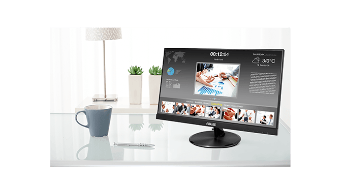 ASUS VT168HR Touch Monitor - 15.6" (1366x768), 10-point Touch, HDMI, Flicker free, Low Blue Light, Wall-mountable, Eye care