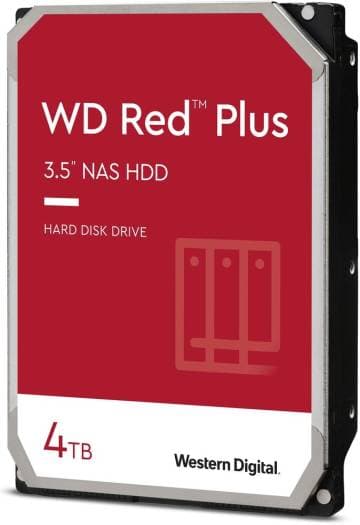 WD Red Plus 4TB SATA 6Gb/s 3.5" NAS Hard Disk Drive, , Up to 180 TB/yr Workload Rate, 5400 RPM Class, 256MB Cache, 3D Active Balance Plus, NASware Firmware for Compatibility | WD40EFPX