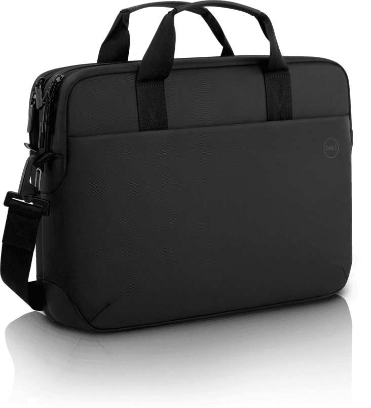 Dell EcoLoop Pro Briefcase 15, 840D fabric, 4.3 in x 11.4 in, Fits most Dell screen sizes up to 15.6",  100% recycled ocean-bound plastic, Weather-resistant, adjustable shoulder strap, luggage pass through, reflective accent image