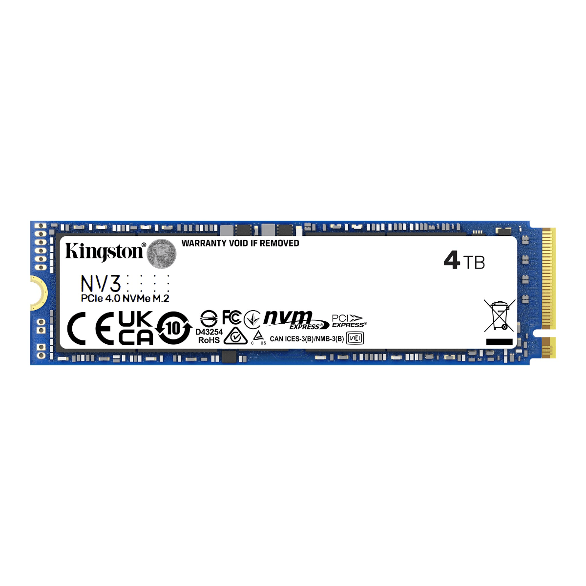 Kingston NV3 4TB NVMe SSD, M.2 2280 PCIe 4.0 x4 Internal Solid State Drive,  Up to 6,000MB/s read, 4,000MB/s write | SNV3S/4000G  image